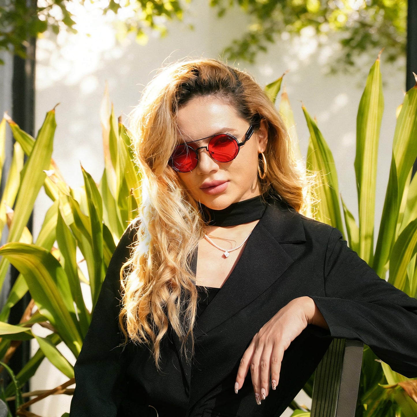 FEISEDY Sunglasses Steampunk Mens Women Aviators Retro Round Sunglasses Metal Frame Fishing Driving Hippie Glasses B2351