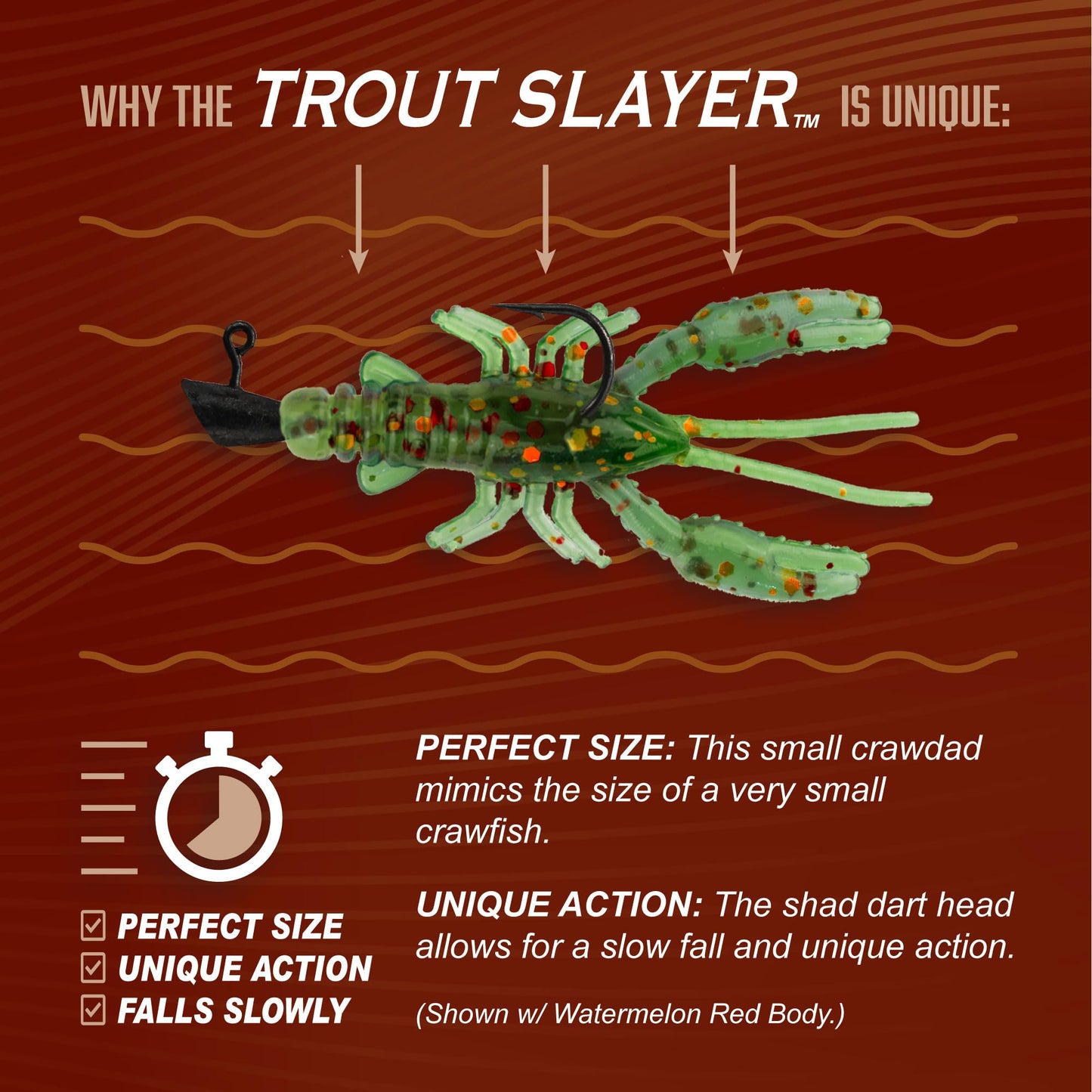 Trout Magnet Trout Slayer 28 Piece Fishing Kit, Includes 20 Crawdad Bodies and 8 Size 6 Long Shank Hooks, Great for Small Streams and Lakes, Catches All Species, White