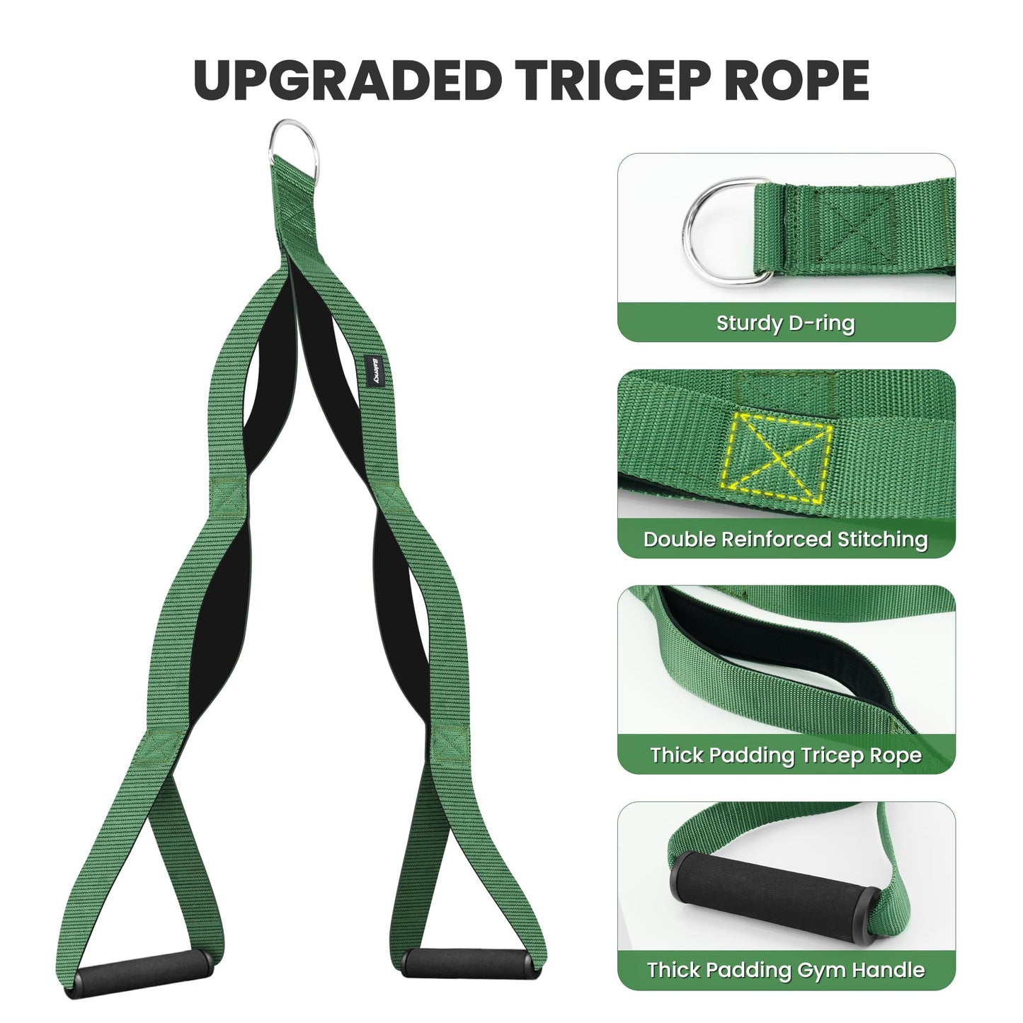 Balency Tricep Rope Cable Attachment Handles, Tricep Pull Down Attachment