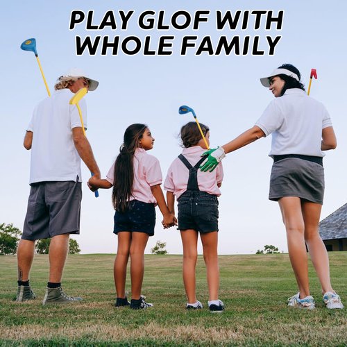 PGM Children's Golf Club Set - Can Hit Real Balls, 3 Pieces Clubs Includes Wood, Iron, and Putter, Great for Beginner Boys and Girls, Instructional Training Set