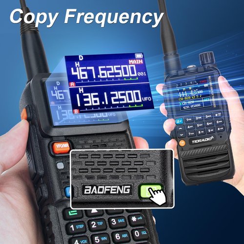 BAOFENG 5RM Ham Radio 10W High Power, VHF/UHF, Walkie Talkies Long Range NOAA Emergency Weather Radio, Frequency Copy, 999CH, USB C Charging, 6.1" &15.12" 771 for Survival Gear Hunting Camping-1 Pack