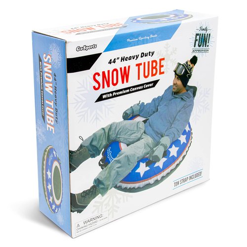 GoSports 44 in Heavy-Duty Winter Snow Tube with Premium Canvas Cover - Commercial Grade Sled - Choose Your Style