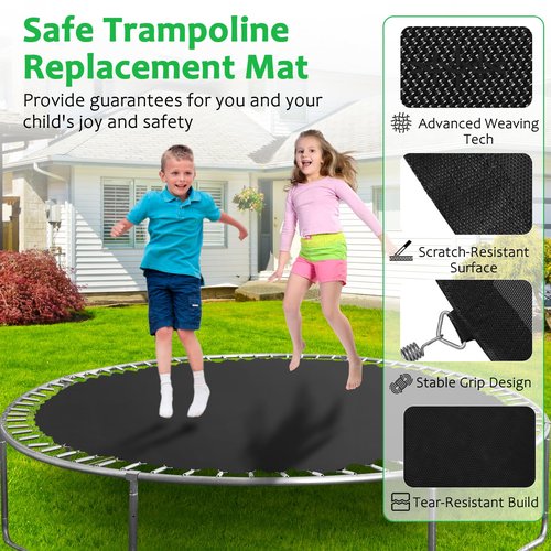 CIDNN Replacement Trampoline Mat, Heavy-Duty, UV-Resistant & Durable Bounce Pad for 15 ft Round Trampolines - Perfect for Safe & Fun Jumping (Fits 96 V-Hooks, 7" Springs, Spring Not Included)