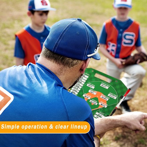 Magnetic Baseball Lineup Board，Baseball Lineup Cards Baseball Lineup Board For Dugout Baseball Accessories 40 Sheets Lineup Cards Baseball Clipboard for Coaches Baseball Coaching Accessories(Green)