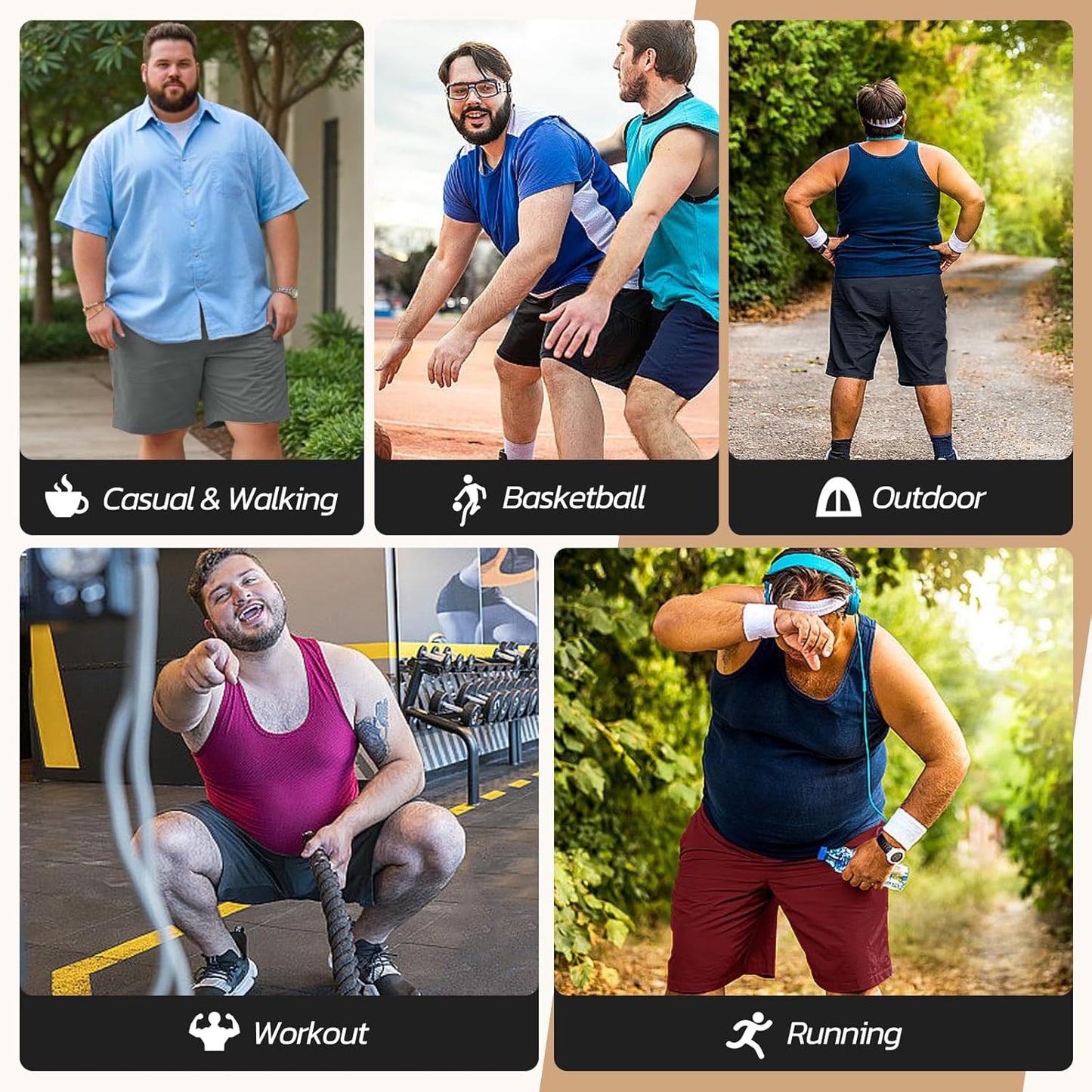 3 Pack Gym Basketball Mens Shorts - Quick Dry Black Workout Athletic Shorts with Pockets for Casual Running (S-6XL)
