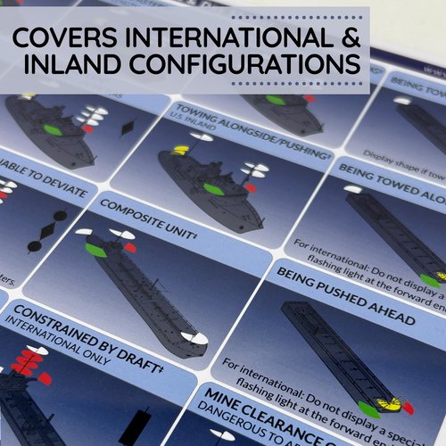 NautiCards Navigation Lights and Day Shapes Quick Reference Guide - Waterproof Visual Guide to Coast Guard Rules and Regulations 2024 COLREGS Sailboat and Boating Lights and Shapes