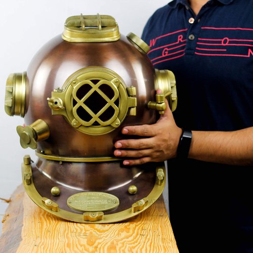 6" Scuba Diving Nautical Helmet | Maritime Ship's Decorative Helmet | Nagina International (6 Inches, Scutter Brown)