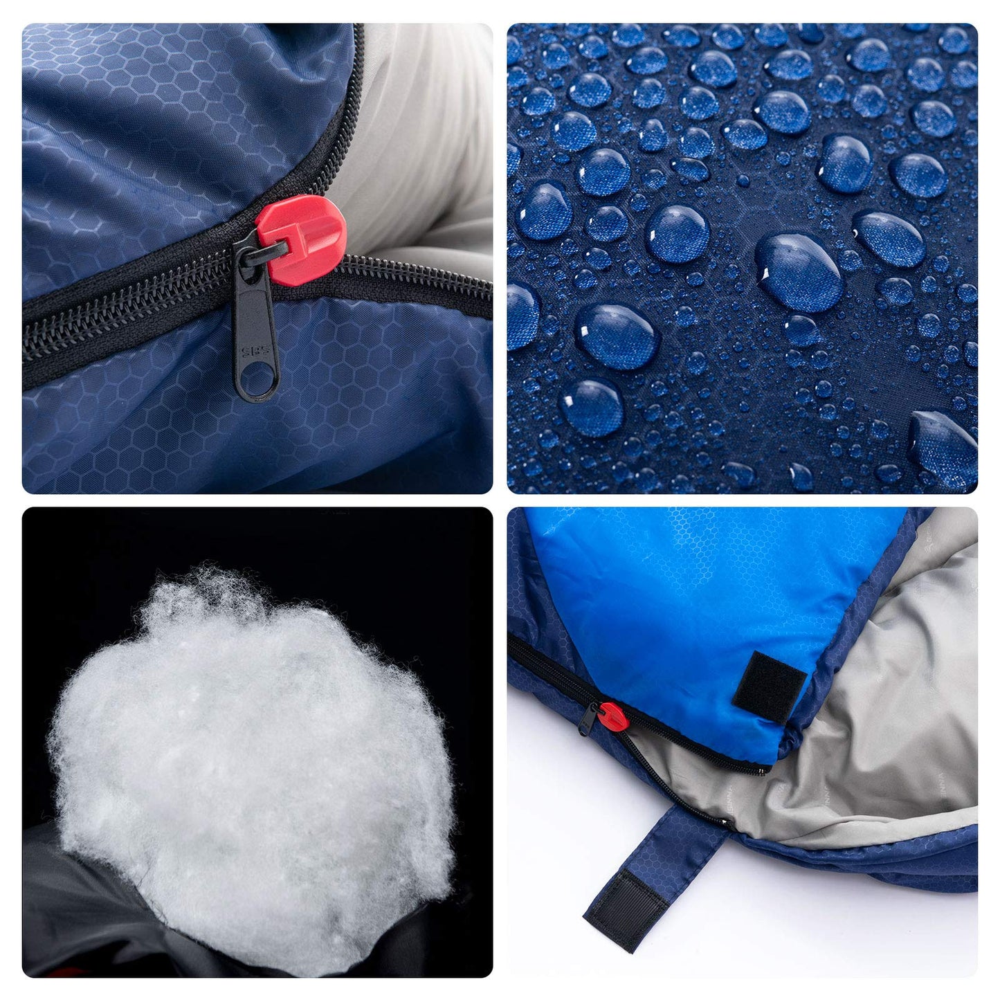 BISINNA Sleeping Bag with Pillow - 4 Season Backpacking Sleeping Bag Lightweight Waterproof Warm and Washable for Adults, Kids, Women, Men's Outdoors Camping, Hiking, Mountaineering(Right Zipper)