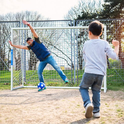 Caprihom Soccer Goal for Backyard 10FTx 6.5F Outdoor Soccer Net with Top Bin Target Net Portable Goal Post Training Equipment
