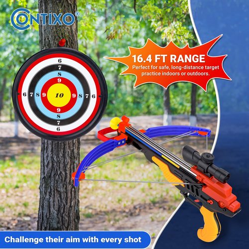 Contixo BA3 Crossbow and Arrow Archery Toy Set with Infrared, Kids Outdoor Shooting Sport Game Toys with 3 Suction Cups Arrows & 1 Target, Safe Fun Suit for Kids Boys Girls Age 3 and Up