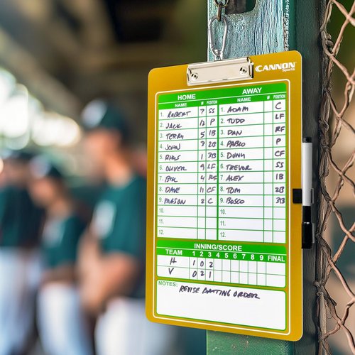 Cannon Sports Dry Erase Coaches Board with Marker - Double-Sided Dry Erase Coaching Board for Baseball, Basketball, Football, Soccer, and Hockey - Perfect for Practices and Games (Baseball)
