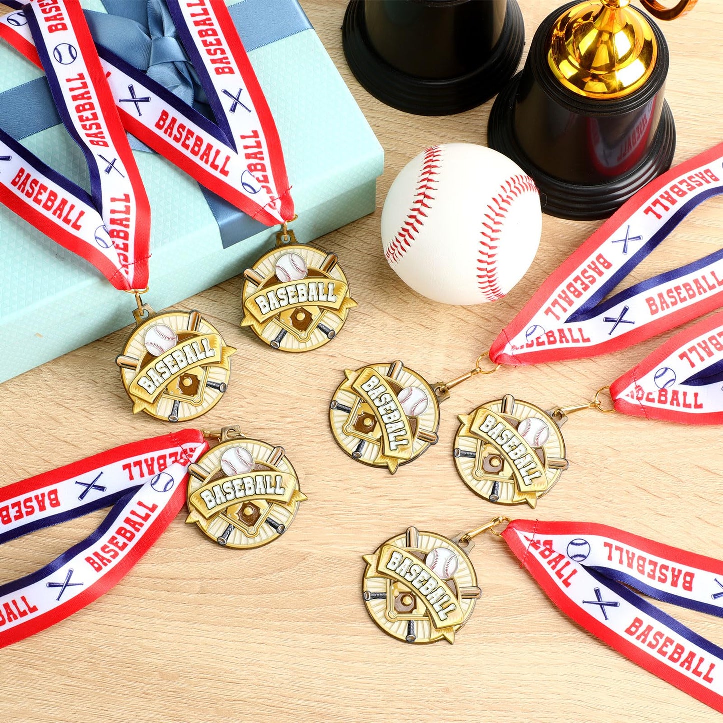 Ecation 24 Pcs Volleyball Medals 2 Inch Tee-Ball Team Awards Baseball Metal Medals Gold Volleyball Medal Football Basketball Soccer Sports Award with Neck Ribbon