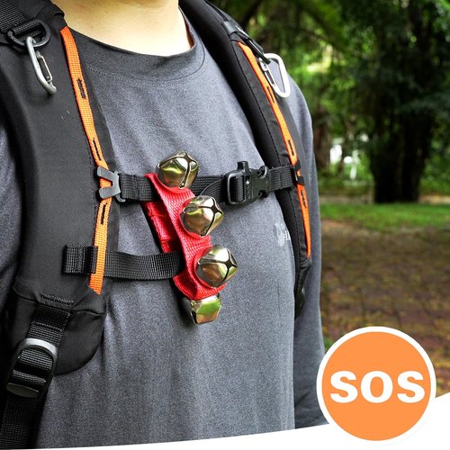 Outdoor Bear Bells for Hiking Safety: Bear Horn to Scare Bears Deterrent Devices for Dogs Biking Fishing Camping Climbing(Red)