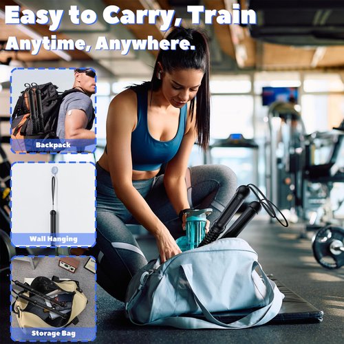 Ropeless Battle Rope, Battle Ropes for Home Gym, Strength, HIIT Workouts, Home Training, Quiet Fitness Equipment for Men & Women, 2PCS