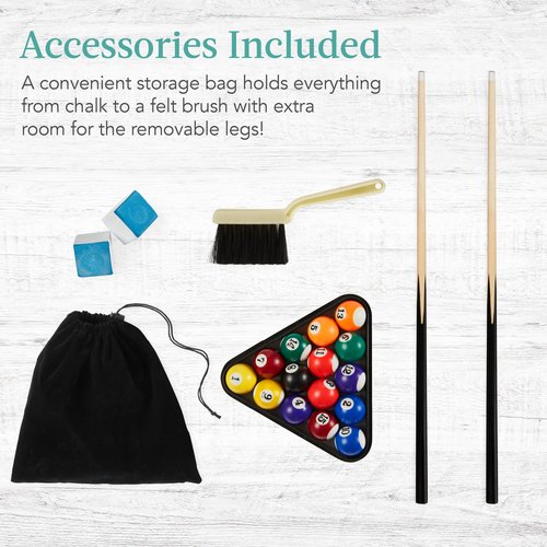 Best Choice Products 40in Tabletop Billiard Table, Pool Arcade Game Table for Living Room, Game Room w/ 2 Cue Sticks, Ball Set, Storage Bag - Walnut