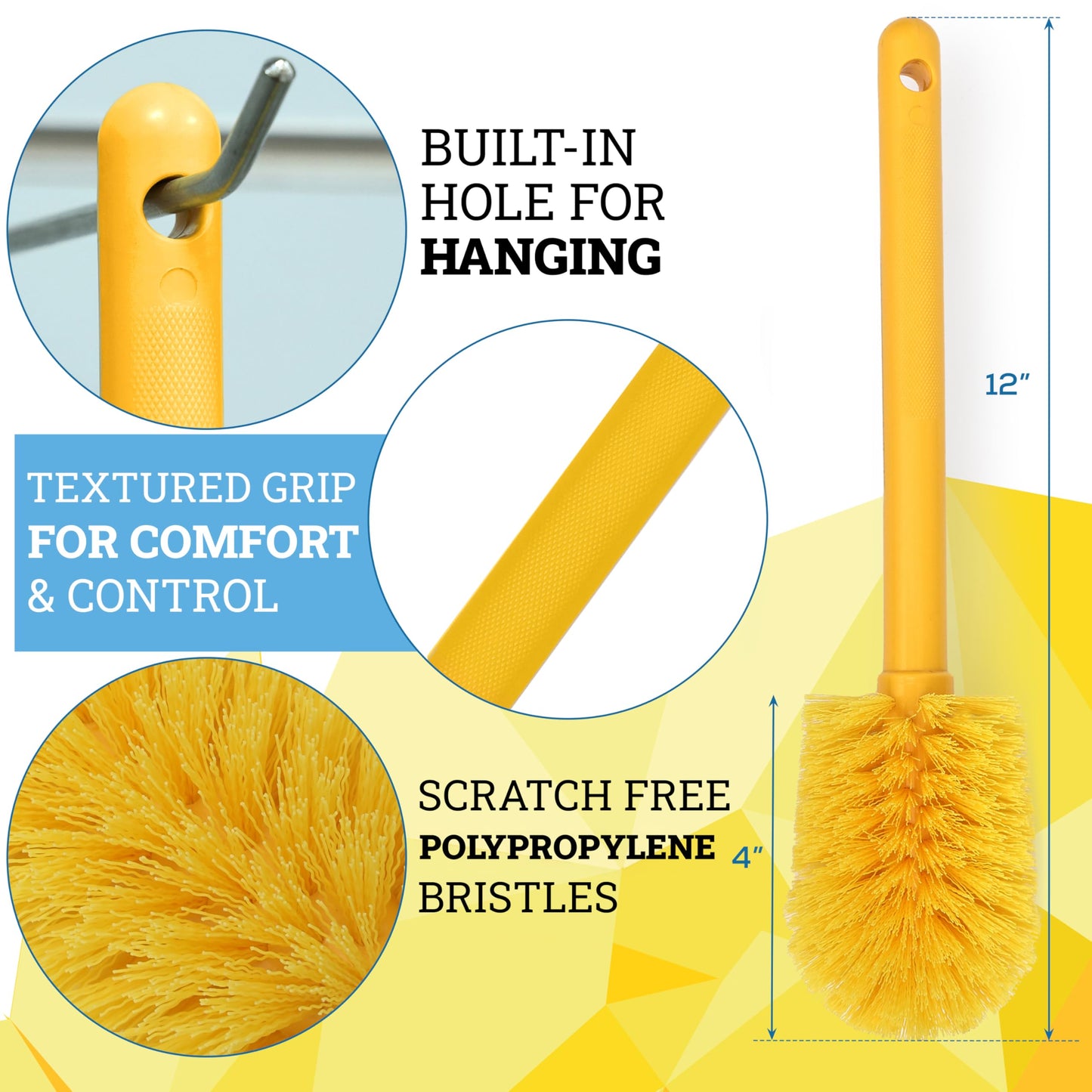 KLEEN HANDLER Goblet Cleaning Brush with Non Scratch Bristles, 1 Pack