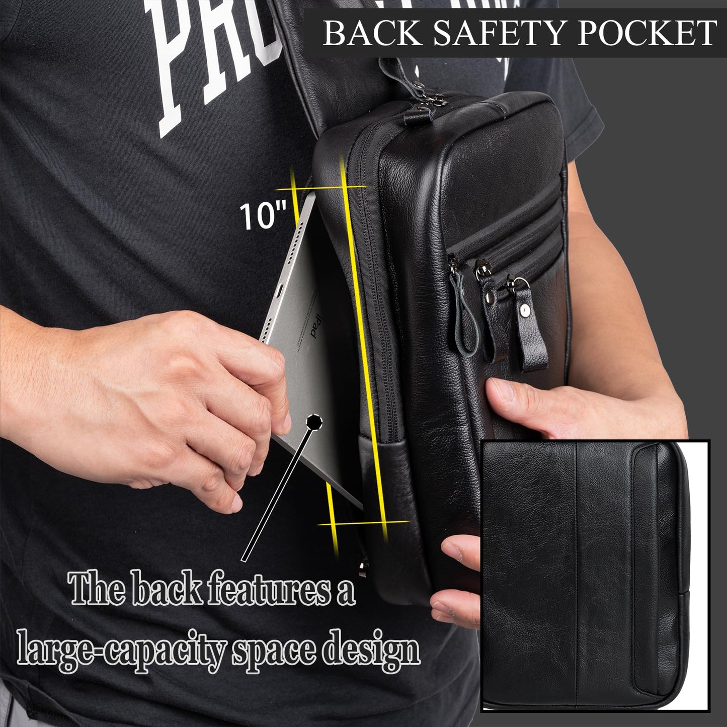 Ariscobull Tactical Sling Bag for Men - Concealed Carry Bag for Men - Small Tactical Backpack - Mens Fanny Pack Crossbody - Mini Backpack (Black)