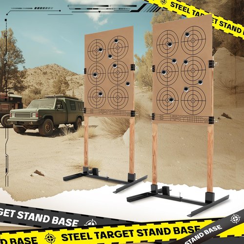 Gelacie 2pcs Adjustable Target Stand Base, H-Shape Shooting Stands for USPSA/IPSC and IDPA Cardboard and Paper Archery Target for Outdoor Shooting Range Practice Steel