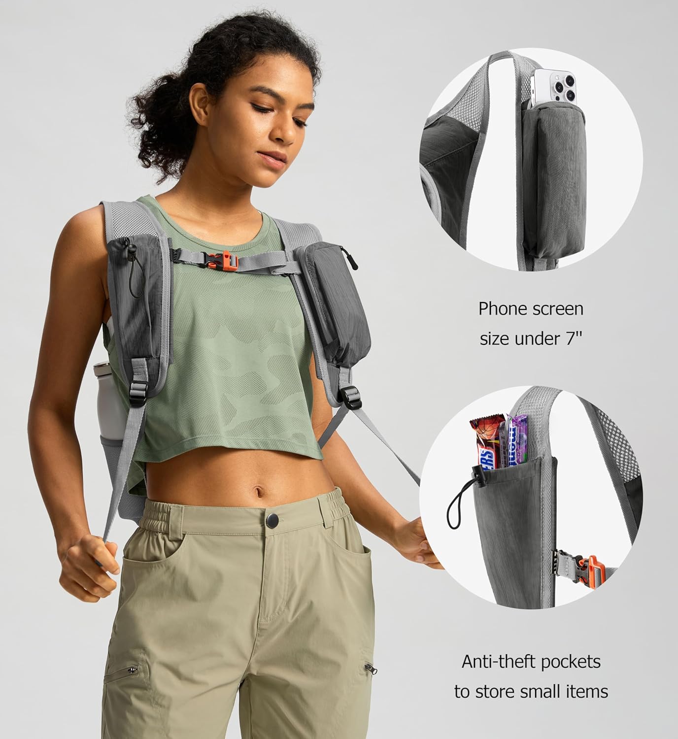 10L Small Hiking Backpack Travel Daypack Lightweight Packable Back Pack for Women Men(Black)