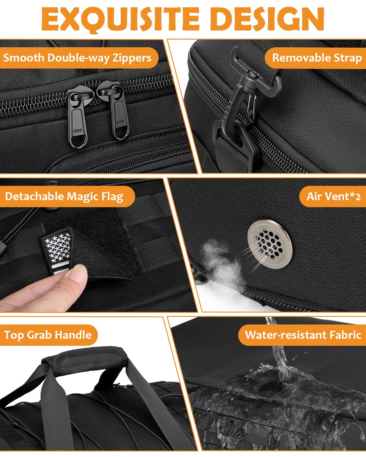 50L Gym Bag for Men and Women, 3-in-1 Duffle Bag for Travel Sports with Shoe Compartment, Military Tactical Backpack for Overnight Weekender Workout