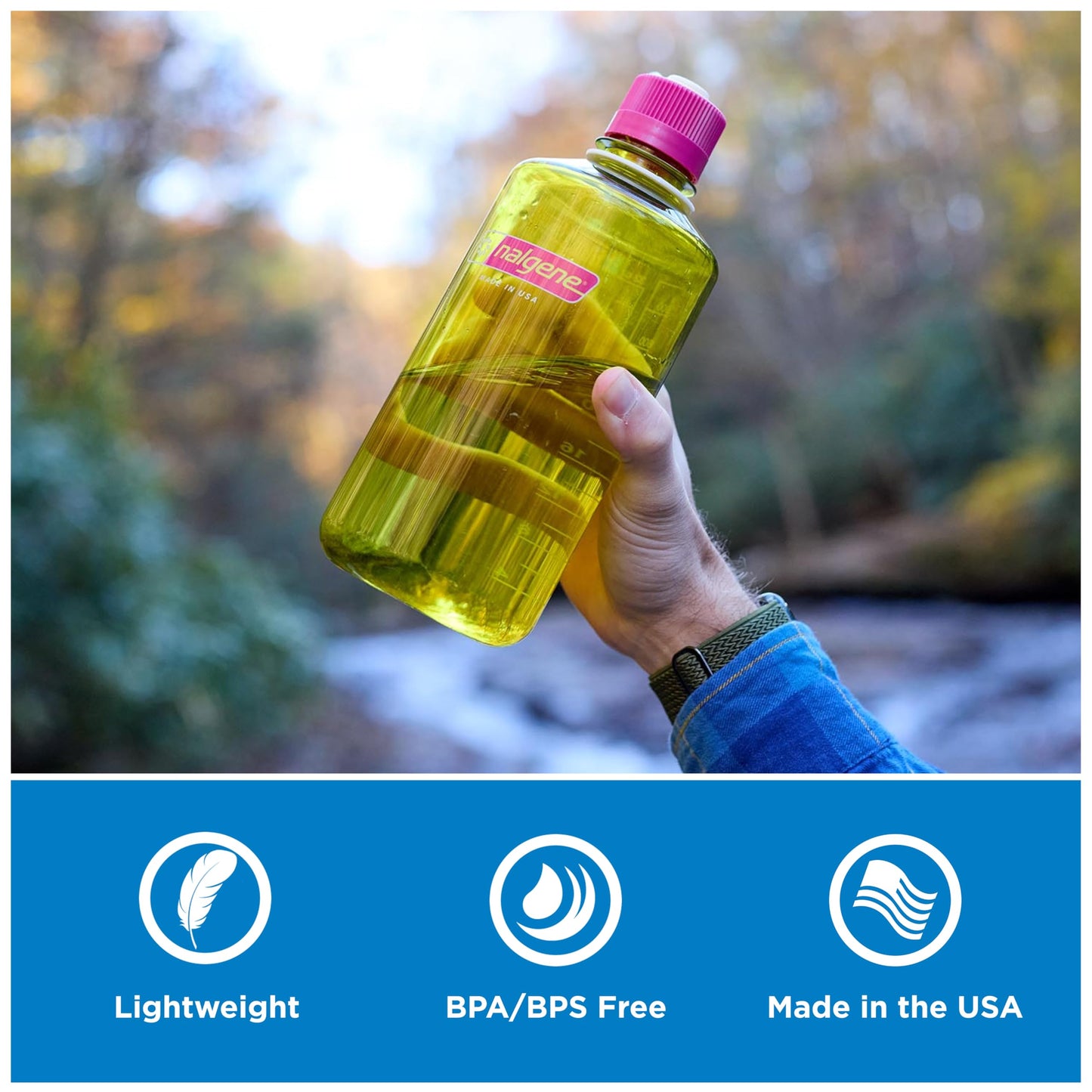 Nalgene 32 oz Narrow Mouth Water Bottle | BPA-Free, Durable & Leak Proof, Lghtweght Bottle for Hkng, Gym & Travel, Marmalade Orange
