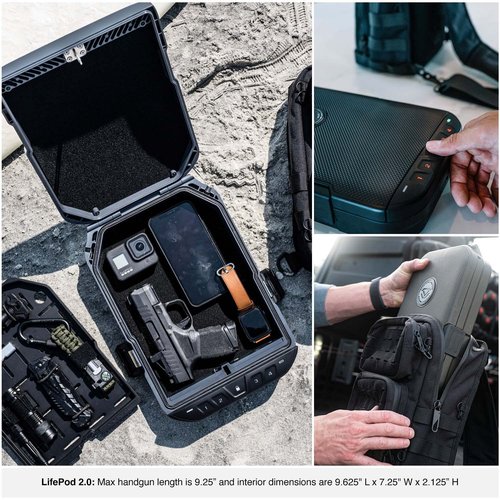 Vaultek LifePod 2.0 Combo | Secure Waterproof Travel Case & Rugged Electronic Lock Box with SlingBag Travel System | Backlit Keypad, App Control, Anti‑Impact Latch | Signature Series Kit