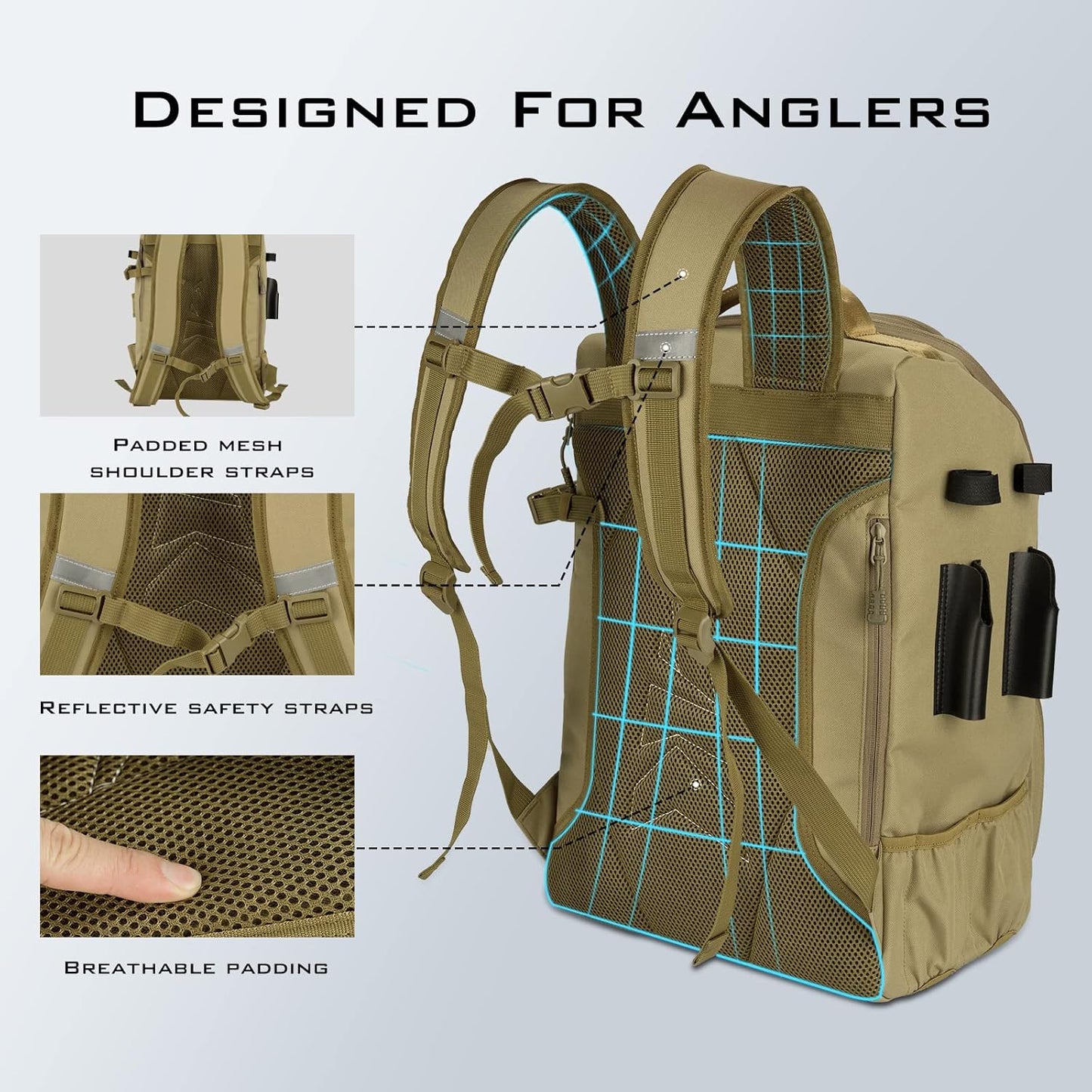 KastKing KarryAll Fishing Tackle Backpack with Rod Holder 4 Tackle Boxes,40/26L Tackle Bag Storage Fishing Gear and Equipment