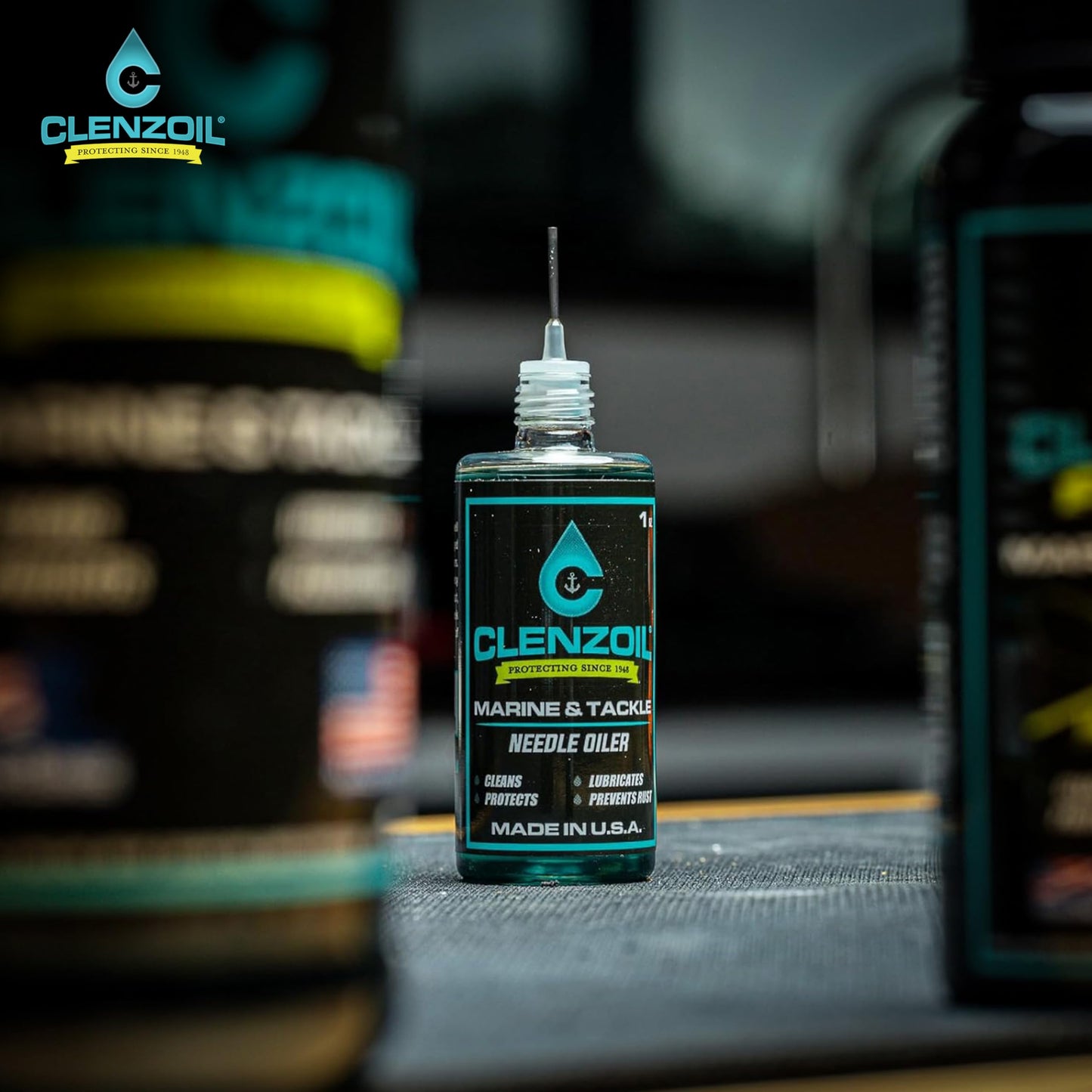 Clenzoil Marine & Tackle - Fishing Gear Oil Lubricant - for Fish Care Reels, Boat Motors, Downriggers & More - Easily Oils Applicator (Fishing Reel Oil)