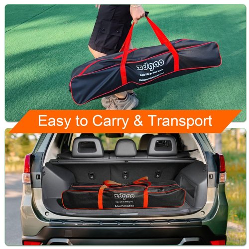 Zdgao Pickleball Net for Driveway with 4 Pickle Balls, 22FT Pickleball Net Regulation Size with Carrying Bag and Weather Resistance Strong Steel Fram