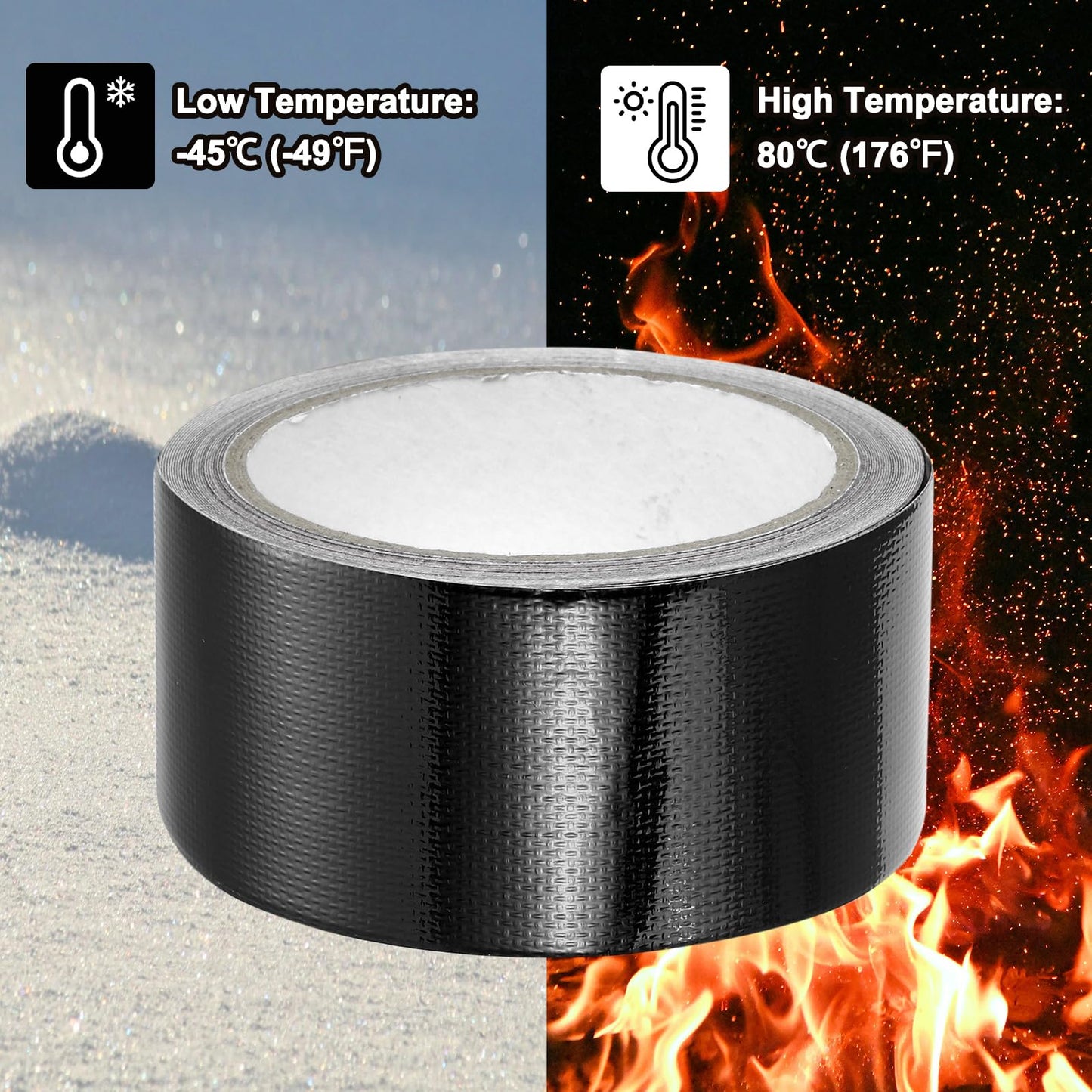 PATIKIL Awning Repair Tape 2" x 26ft Waterproof Canvas Tape High Adhesive Tear Repair Patch Kit for PVC Tarpaulin Tent Awning Fabric RV Sail Boat Cover, Black
