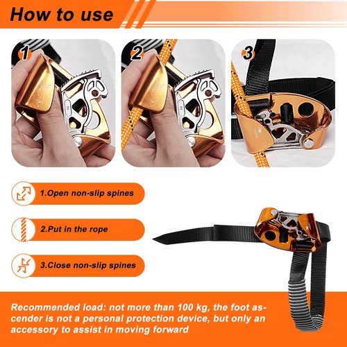 Foot Ascender for Climbing – Rope Ascender Device for Arborists & Rock Climbers