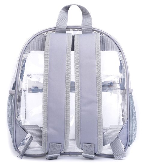 ZENPUNK Clear Backpack for Stadium Approved 12×12×6, See Through Bag, PVC Transparent Backpack for Festival Sport Event Concerts (GREY)