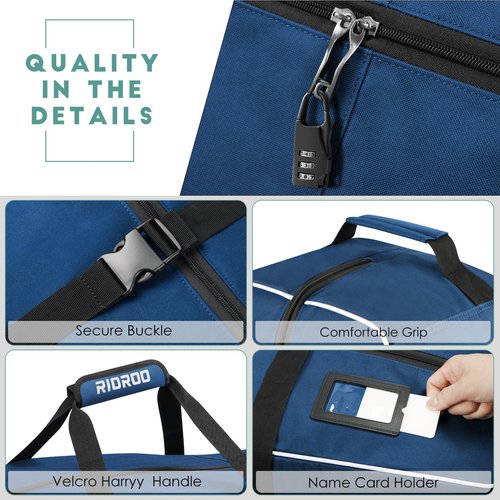 RIOROO Golf Travel Bags for Airlines with Wheels, Soft-Sided 900D Oxford Cover, Padded Club Protection, Universal Fit Golf Gifts for Men and Women
