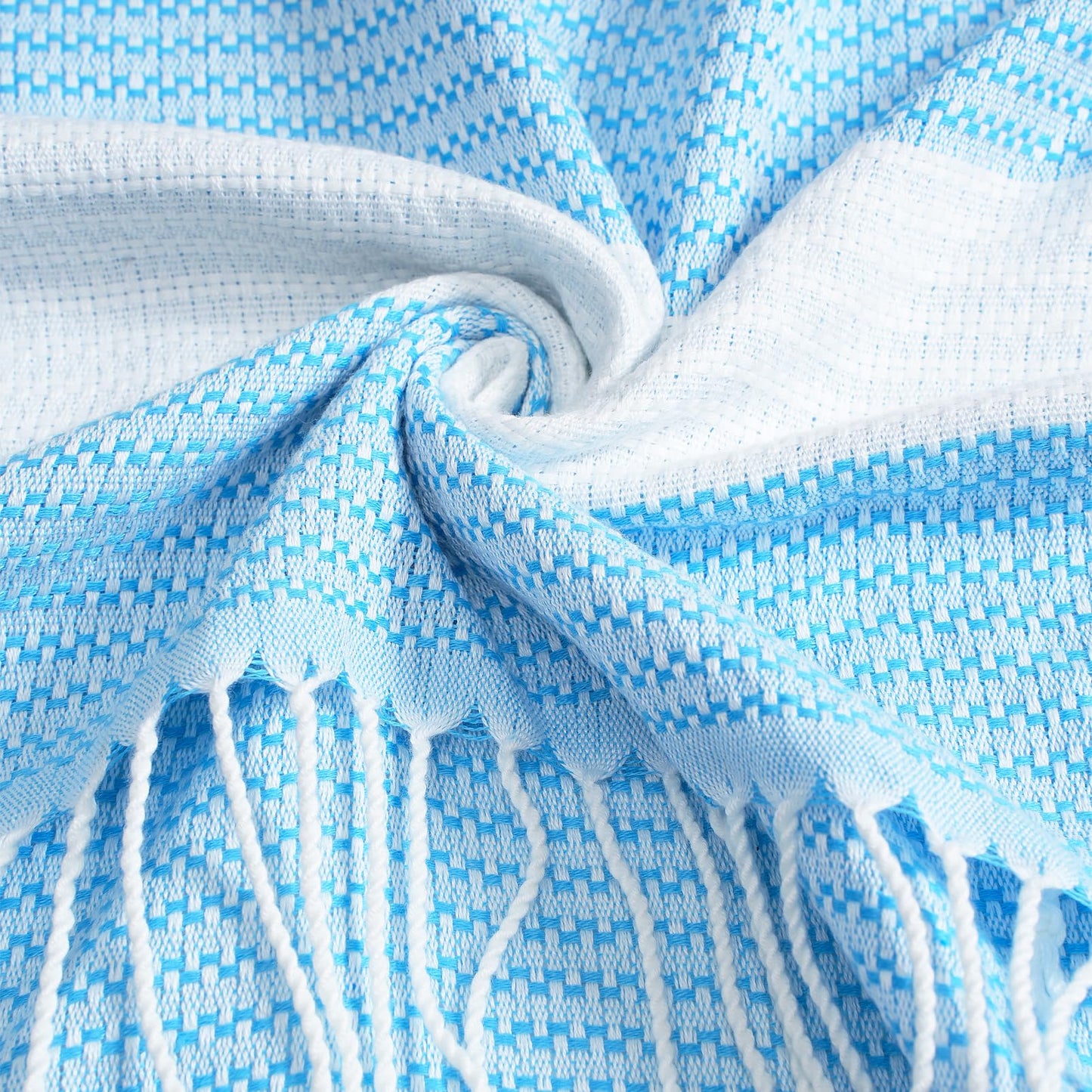 Genovega 6 Oversized Turkish Beach Bath Towel Set Bulk 74"x38" Extra Large Sand Free Quick Dry Swim Camping Pool Clearance Towels Blanket Essentials Adult Multi LightBlue Dot