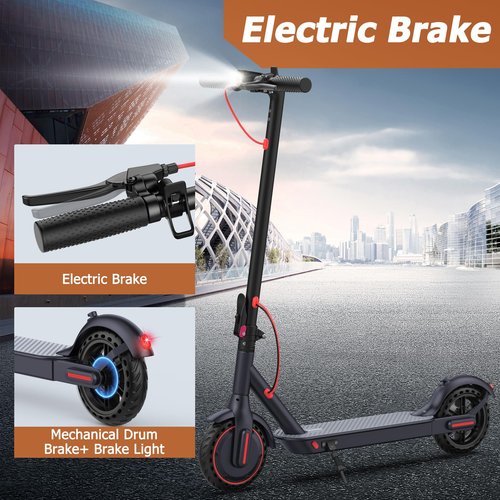 Qlaway 8.5" E Scooter for Adults 19 MPH 350W Motor 187.2WH Battery, Motorized Scooter Up to 15 Miles Range, Foldable, Bearing 265 LBS/APP Control
