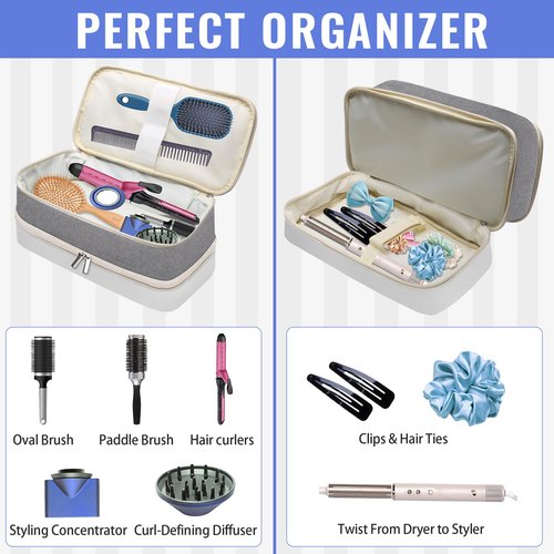Zhaoyao Case for Shark Flex Style, Travel Case for Dyson Airwrap, Waterproof Durable Beauty Tool Storage Box, Suitable for Multi-accessory Arrangement of Shaper, Hair Curler (White)