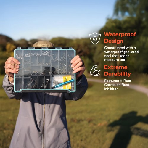 Evolution Fishing BallistiX Terminal Tackle Tray - Waterproof, Anti-Corrosion, One Hand Latch, Clear Lid, Lure Box, Tackle Storage