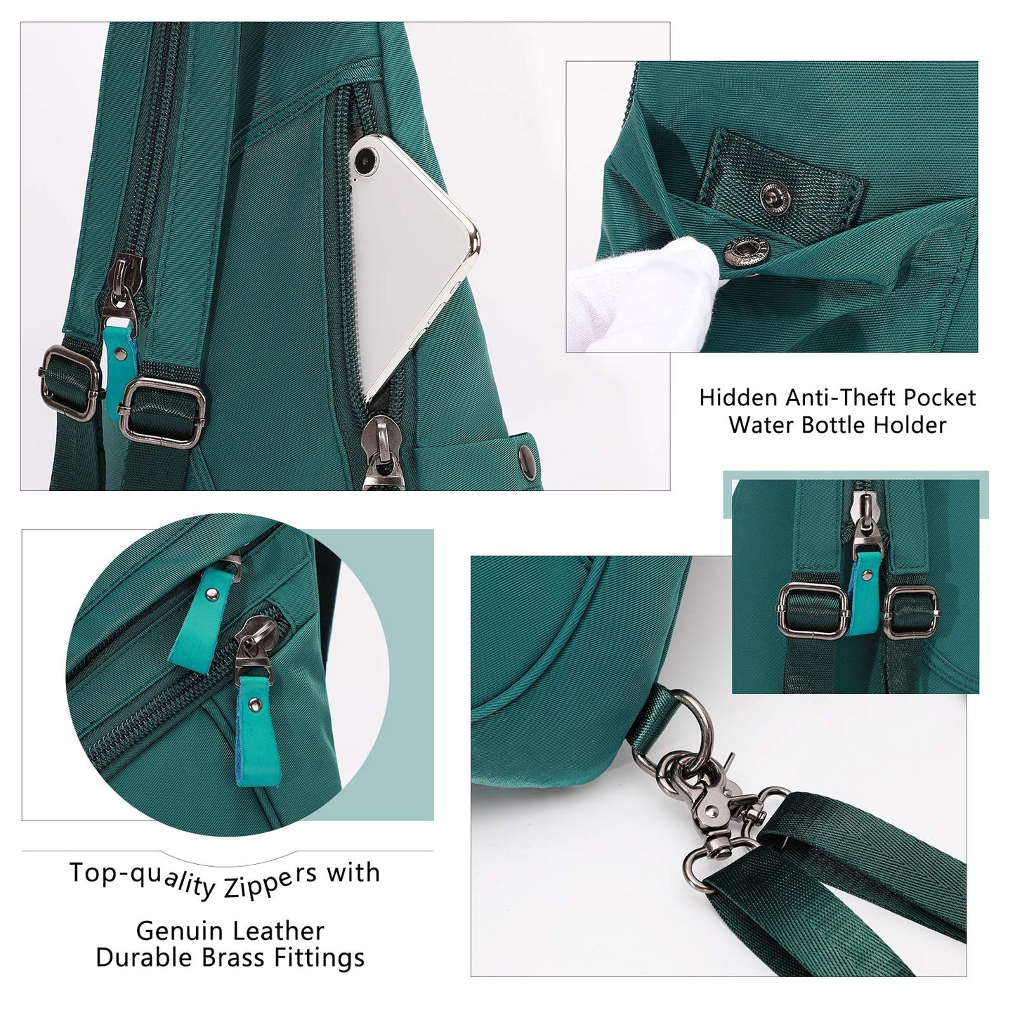 KL928 Nylon Sling Bag - Small Crossbody Backpack Shoulder Casual Daypack Multipurpose Rucksack for Men Women