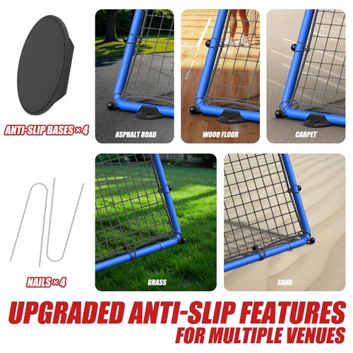 BALLNET Professional Volleyball Rebounder Net,Volleyball Net Size 7×4FT,with 5-Speed Adjustable Angle Volleyball Training Equipment,Anti-Slip Base Design,Improve Volleying,Bumping,Spiking Skills