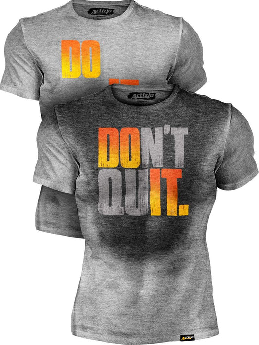Actizio Men's Sweat Activated Funny Gym T-Shirt, Do It - Don't Quit, L