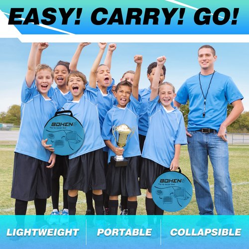 BOHEN Pop Up Soccer Goals for Kids-Foldable Portable Soccer Net for Outdoor Indoor Backyard Beach(3.3x2.2FT)