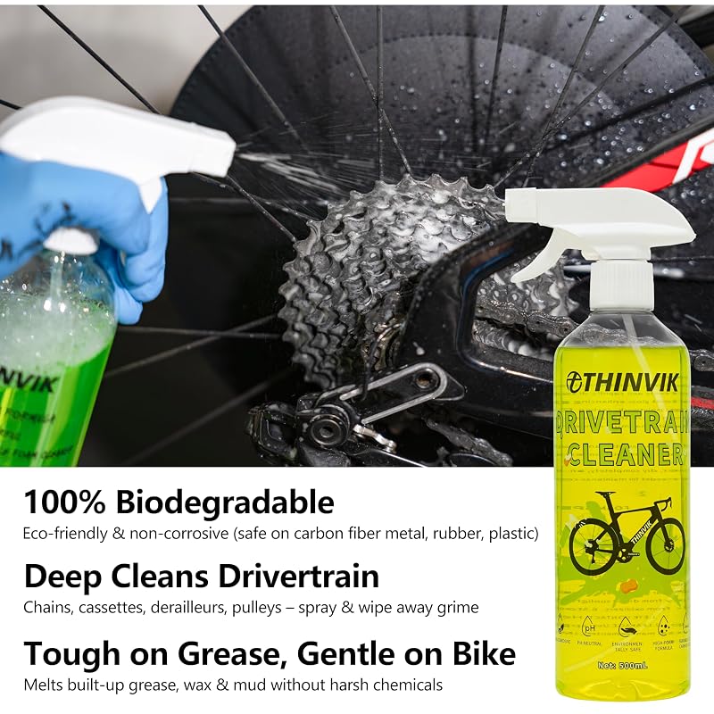 Dry Lube Bike Cleaning Kit with 500ml Biodegradable Degreaser, 60ml Lube & 4 Brushes – Variation: Dry Lube