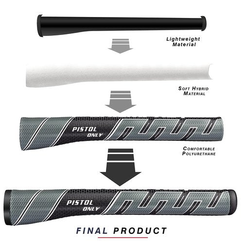 CHAMPKEY Premium Pistol Golf Putter Grip | Lightweight and Comfortable Golf Grips | Advanced Texture Control and High Feedback Golf Putter Grips(Gray, Midsize)