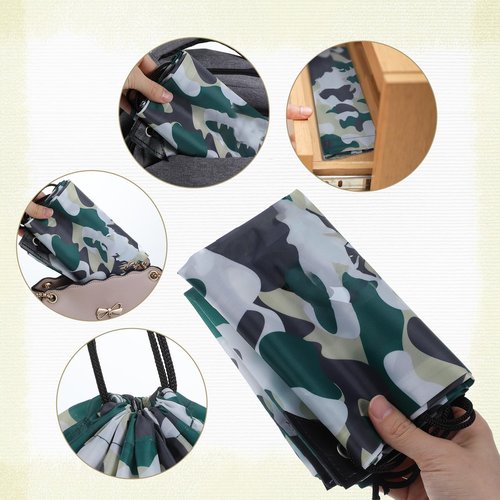 salbsever Backpack Draw String Bag, 2PCS Camo Bag Drawstring Lightweight 13.8 × 16.5 Inch Camouflage Waterproof Camo Polyester Pack Party Favor String Bags Sport for Sackpack Gym Camping