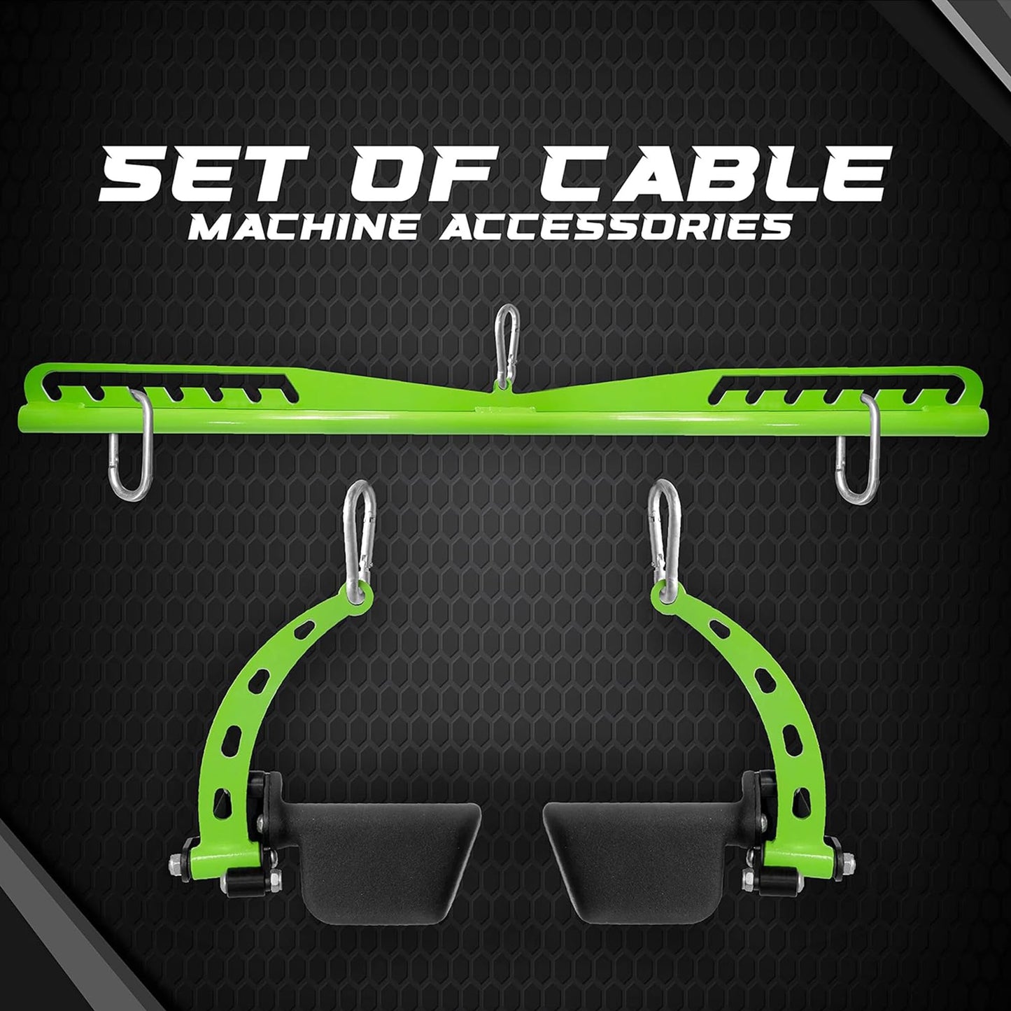 Yes4All Long Speader Pull Down Bar, Seven Grip Level Design for Home Gym, Long Bar Cable Machine Attachment