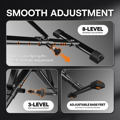 VIVALUZ Adjustable Weight Bench, Bench Press Full Body Workout, Quick Fold Space Saving, Workout Bench for Home Gym Strength Training