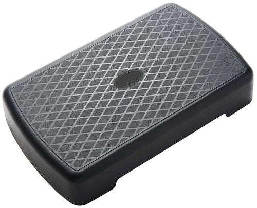 Fitvids 18" Workout Aerobic Stepper Step Platform with 2 Risers, Lightweight Portable Step Up Platform Trainer, Adjustable Height 3.2’’ 5.5’’ for Home Gym, Black and Gray