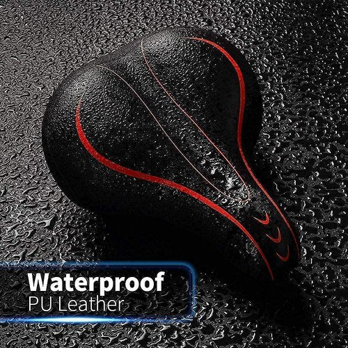 Xmifer Oversized Bike Seat, Comfortable Bike Seat - Universal Replacement Bicycle Saddle - Waterproof Leather Bicycle Seat with Extra Padded Memory Foam - Bicycle Seat for Men/Women