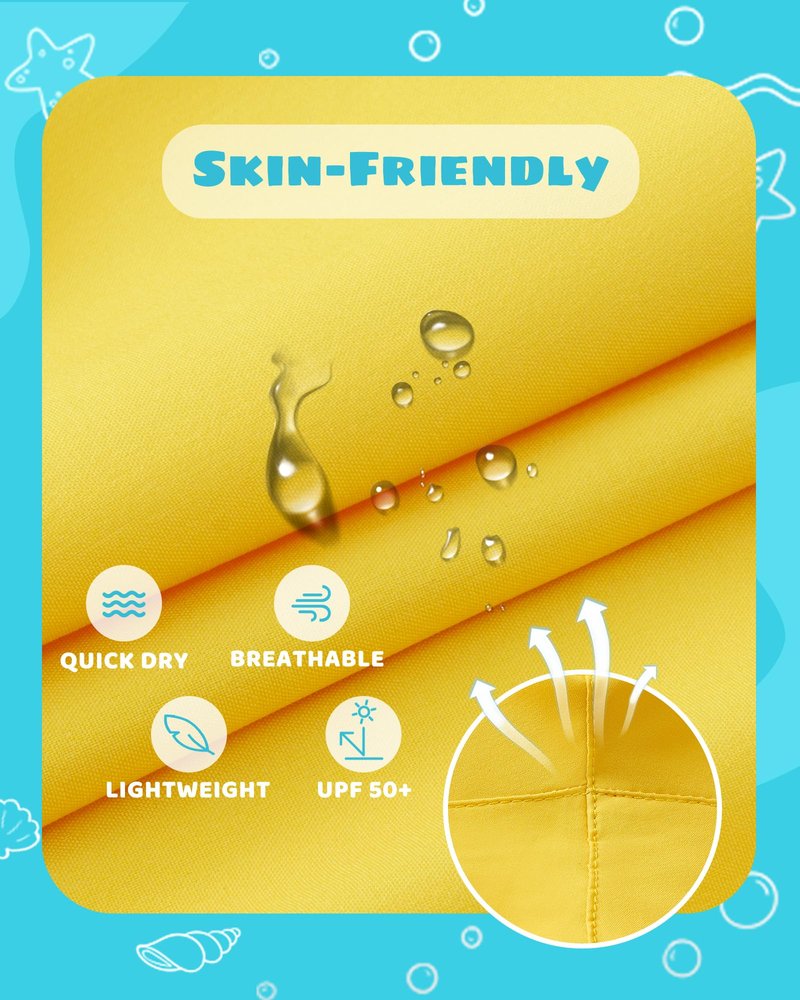 maamgic Boys Swim Trunks with Compression Liner Toddler Stretch Swim Shorts Quick Dry Swimming Trunks Boxer Brief 2 in 1 Beach Shorts Yellow 8