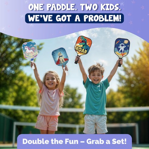 Dany x Kevin Kids Pickleball Paddle – Magical Unicorn Design for Ages 3–12 | Lightweight Fiberglass (0.37 lbs) | Small Grip for Easy Control | Fun Beginner Gift for Girls, Toddlers & Youth